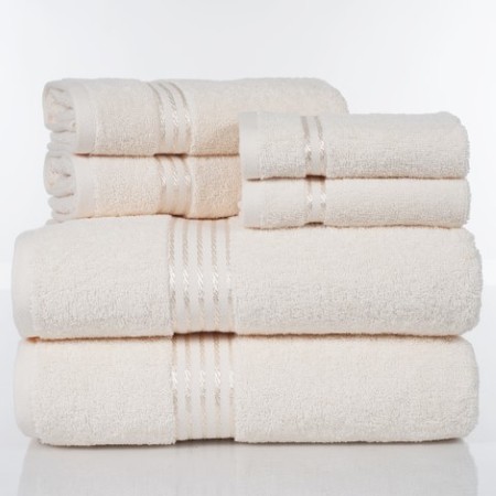 Hastings Home Hastings Home 100 percent Cotton Hotel 6 Piece Towel Set - Ivory 196312YHD
